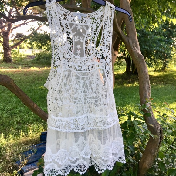 Papaya Lace Mini Dress - Picture 2 of 8